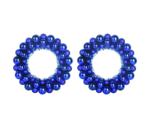Ziemassvētku Bumbu Vainagi 2 Pcs Zila 33 X 33 X 7 Cm Vidaxl