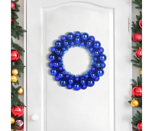 Ziemassvētku Bumbu Vainagi 2 Pcs Zila 33 X 33 X 7 Cm Vidaxl