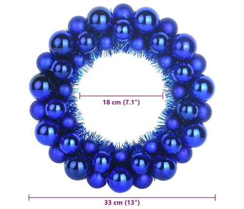 Ziemassvētku Bumbu Vainagi 2 Pcs Zila 33 X 33 X 7 Cm Vidaxl