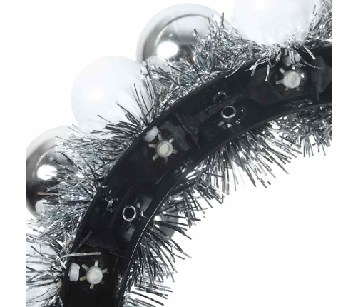 Ziemassvētku Bumbu Vainagi 2 Pcs Balts Un Sudrabs Vidaxl