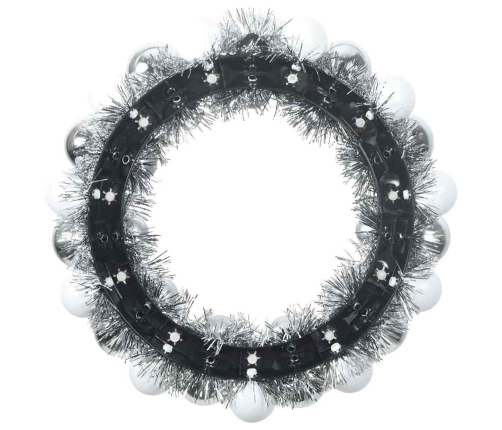 Ziemassvētku Bumbu Vainagi 2 Pcs Balts Un Sudrabs Vidaxl