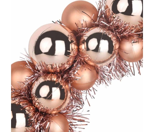 Ziemassvētku Bumbu Vainagi 2 Pcs Rozā Zelts 33 X 33 X 7 Cm Vidaxl