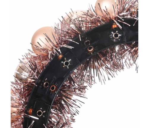 Ziemassvētku Bumbu Vainagi 2 Pcs Rozā Zelts 33 X 33 X 7 Cm Vidaxl