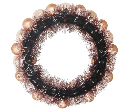 Ziemassvētku Bumbu Vainagi 2 Pcs Rozā Zelts 33 X 33 X 7 Cm Vidaxl