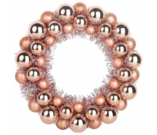 Ziemassvētku Bumbu Vainagi 2 Pcs Rozā Zelts 33 X 33 X 7 Cm Vidaxl