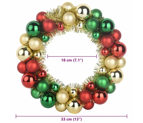 Ziemassvētku Bumbu Vainagi 2 Pcs Daudzkrāsains 33 X 33 X 7 Cm Vidaxl