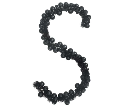 Ziemassvētku Bumbu Virtene Melna 186 Cm Polistirols Vidaxl