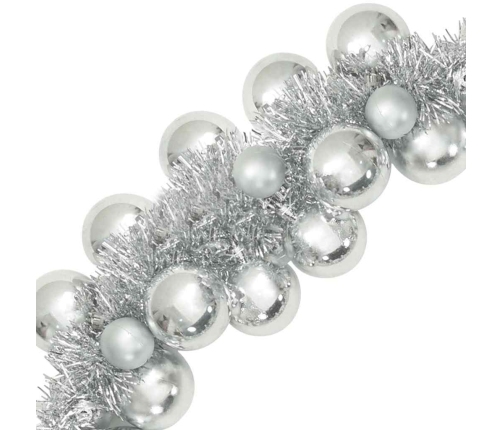 Ziemassvētku Bumbu Virtene Sudraba 186 Cm Polistirols Vidaxl