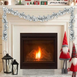 Ziemassvētku Bumbu Virtene Sudraba 186 Cm Polistirols Vidaxl