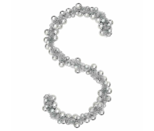 Ziemassvētku Bumbu Virtene Sudraba 186 Cm Polistirols Vidaxl