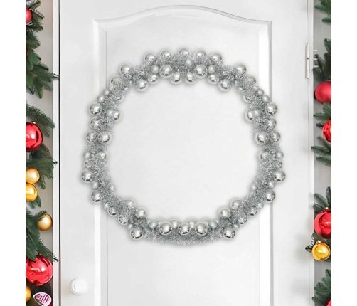 Ziemassvētku Bumbu Virtene Sudraba 186 Cm Polistirols Vidaxl