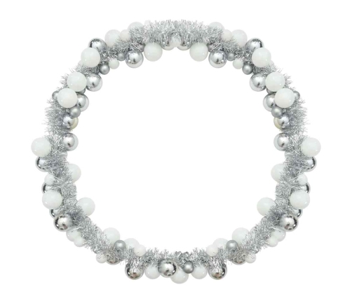 Ziemassvētku Bumbu Virtene Balts Un Sudrabs 186 Cm Polistirols Vidaxl