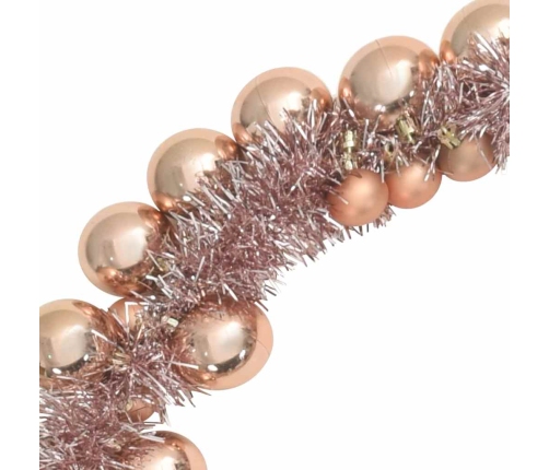 Ziemassvētku Bumbu Virtene Rozā Zelts 186 Cm Polistirols Vidaxl