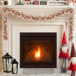 Ziemassvētku Bumbu Virtene Rozā Zelts 186 Cm Polistirols Vidaxl