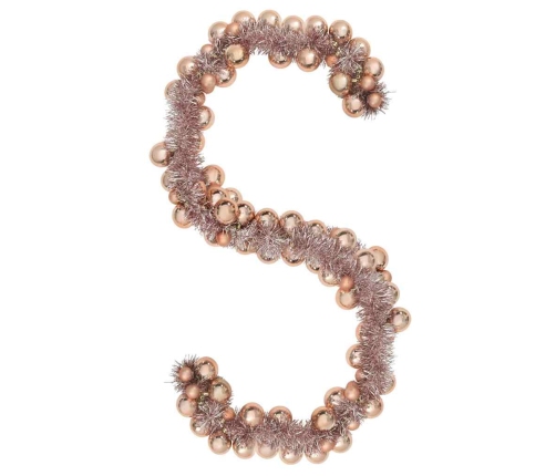 Ziemassvētku Bumbu Virtene Rozā Zelts 186 Cm Polistirols Vidaxl