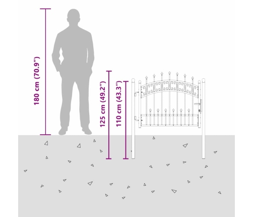 Žoga Vārti Ar Speara Augšdaļu Pelēka 103 X 75 Cm Tērauds Vidaxl