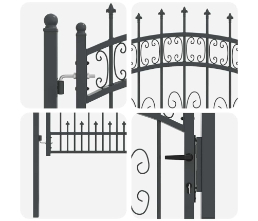 Žoga Vārti Ar Speara Augšdaļu Pelēka 103 X 100 Cm Tērauds Vidaxl