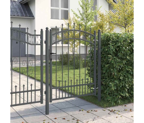 Žoga Vārti Ar Speara Augšdaļu Pelēka 103 X 125 Cm Tērauds Vidaxl