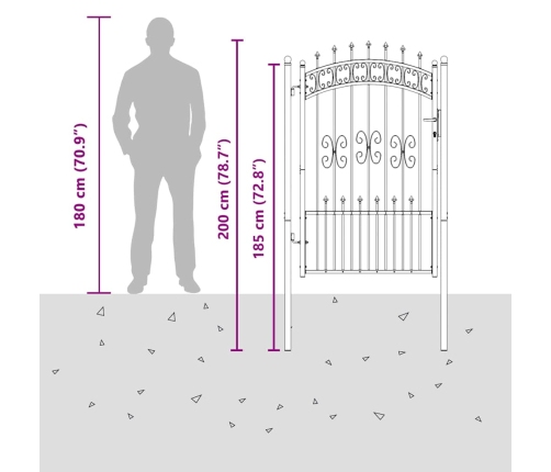 Žoga Vārti Ar Speara Augšdaļu Pelēka 103 X 150 Cm Tērauds Vidaxl