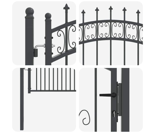 Žoga Vārti Ar Speara Augšdaļu Pelēka 103 X 175 Cm Tērauds Vidaxl