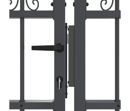 Žoga Vārti Ar Speara Augšdaļu Pelēka 305 X 75 Cm Tērauds Vidaxl