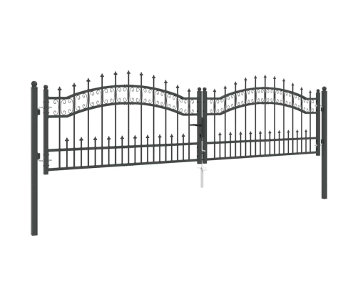 Žoga Vārti Ar Speara Augšdaļu Pelēka 305 X 75 Cm Tērauds Vidaxl