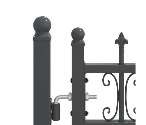 Žoga Vārti Ar Speara Augšdaļu Pelēka 305 X 100 Cm Tērauds Vidaxl