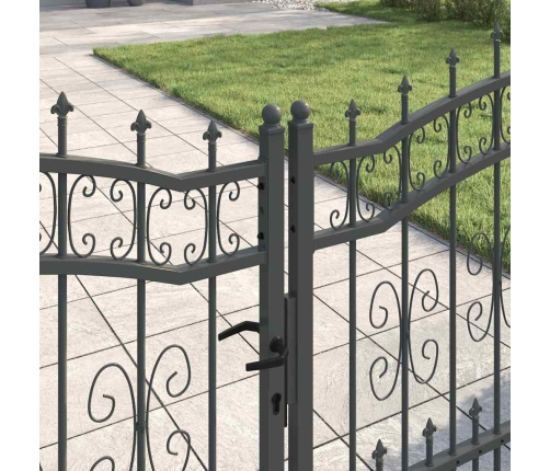 Žoga Vārti Ar Speara Augšdaļu Pelēka 305 X 100 Cm Tērauds Vidaxl