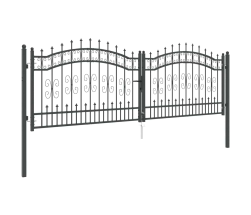 Žoga Vārti Ar Speara Augšdaļu Pelēka 305 X 100 Cm Tērauds Vidaxl