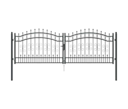 Žoga Vārti Ar Speara Augšdaļu Pelēka 305 X 100 Cm Tērauds Vidaxl