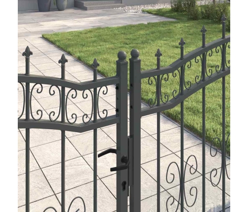 Žoga Vārti Ar Speara Augšdaļu Pelēka 305 X 125 Cm Tērauds Vidaxl