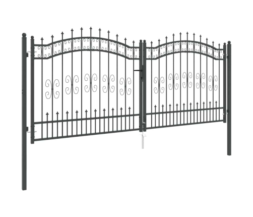 Žoga Vārti Ar Speara Augšdaļu Pelēka 305 X 125 Cm Tērauds Vidaxl