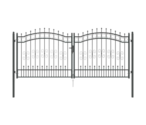 Žoga Vārti Ar Speara Augšdaļu Pelēka 305 X 125 Cm Tērauds Vidaxl