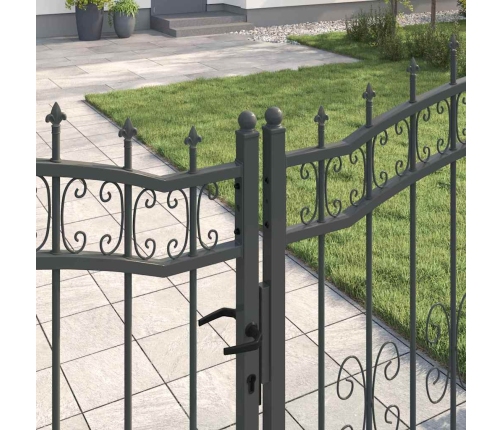 Žoga Vārti Ar Speara Augšdaļu Pelēka 305 X 150 Cm Tērauds Vidaxl