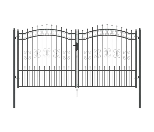 Žoga Vārti Ar Speara Augšdaļu Pelēka 305 X 150 Cm Tērauds Vidaxl