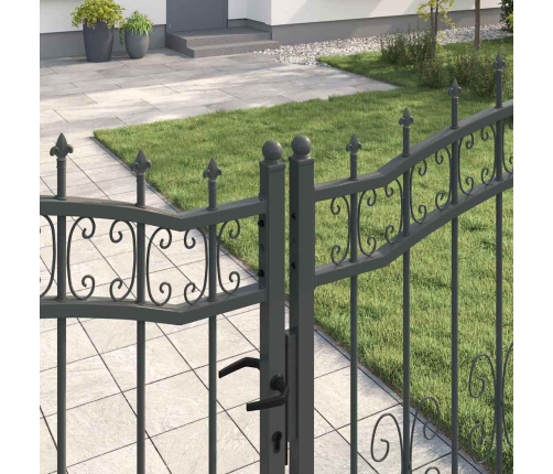 Žoga Vārti Ar Speara Augšdaļu Pelēka 305 X 175 Cm Tērauds Vidaxl