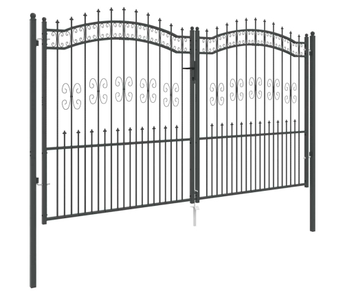 Žoga Vārti Ar Speara Augšdaļu Pelēka 305 X 175 Cm Tērauds Vidaxl