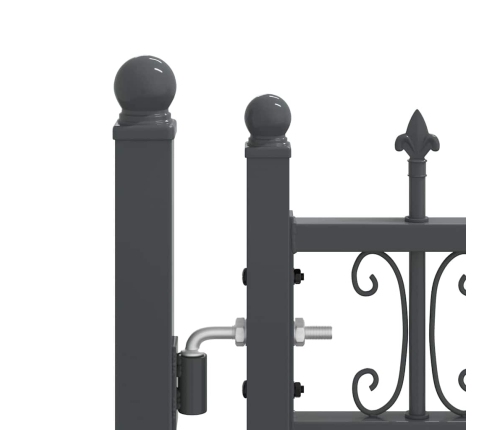 Žoga Vārti Ar Speara Augšdaļu Pelēka 404 X 75 Cm Tērauds Vidaxl