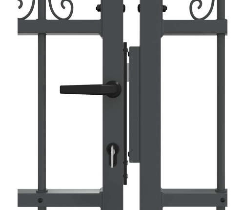 Žoga Vārti Ar Speara Augšdaļu Pelēka 404 X 75 Cm Tērauds Vidaxl