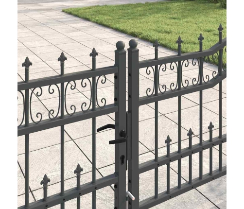 Žoga Vārti Ar Speara Augšdaļu Pelēka 404 X 75 Cm Tērauds Vidaxl