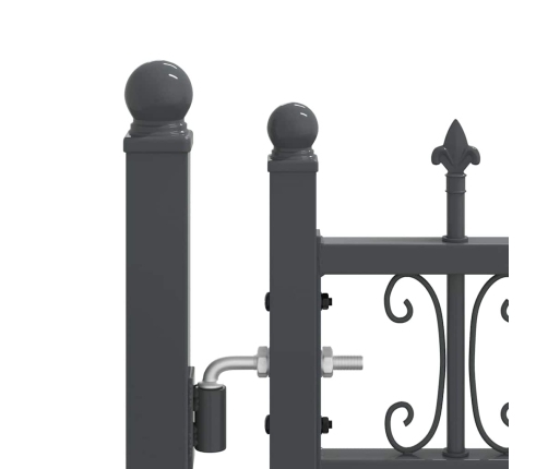 Žoga Vārti Ar Speara Augšdaļu Pelēka 404 X 100 Cm Tērauds Vidaxl