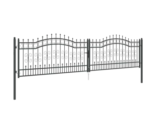 Žoga Vārti Ar Speara Augšdaļu Pelēka 404 X 100 Cm Tērauds Vidaxl