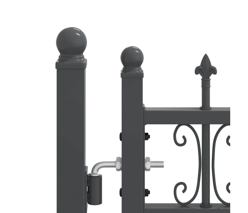 Žoga Vārti Ar Speara Augšdaļu Pelēka 404 X 125 Cm Tērauds Vidaxl