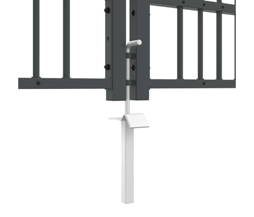 Žoga Vārti Ar Speara Augšdaļu Pelēka 404 X 125 Cm Tērauds Vidaxl