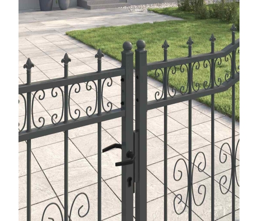 Žoga Vārti Ar Speara Augšdaļu Pelēka 404 X 125 Cm Tērauds Vidaxl