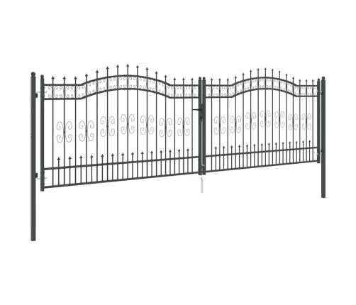 Žoga Vārti Ar Speara Augšdaļu Pelēka 404 X 125 Cm Tērauds Vidaxl