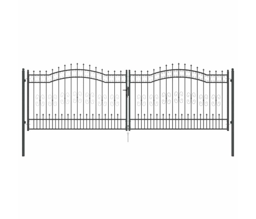 Žoga Vārti Ar Speara Augšdaļu Pelēka 404 X 125 Cm Tērauds Vidaxl