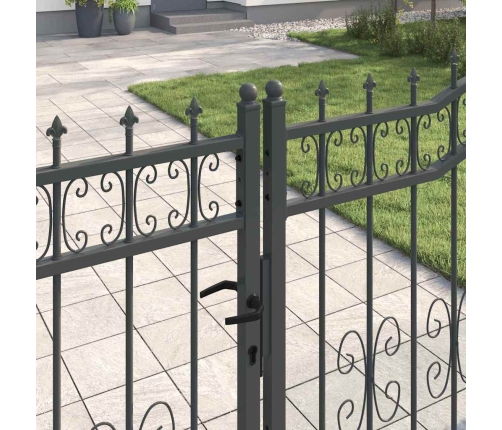 Žoga Vārti Ar Speara Augšdaļu Pelēka 404 X 150 Cm Tērauds Vidaxl