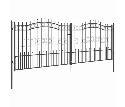 Žoga Vārti Ar Speara Augšdaļu Pelēka 404 X 150 Cm Tērauds Vidaxl