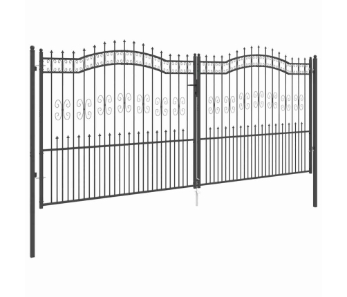 Žoga Vārti Ar Speara Augšdaļu Pelēka 404 X 175 Cm Tērauds Vidaxl